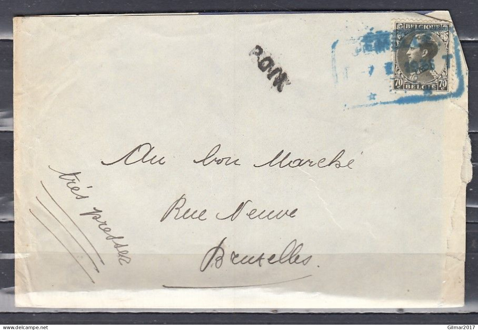 Brief Van Jemelle T Naar Bruxelles Met Langstempel Poix - Linear Postmarks