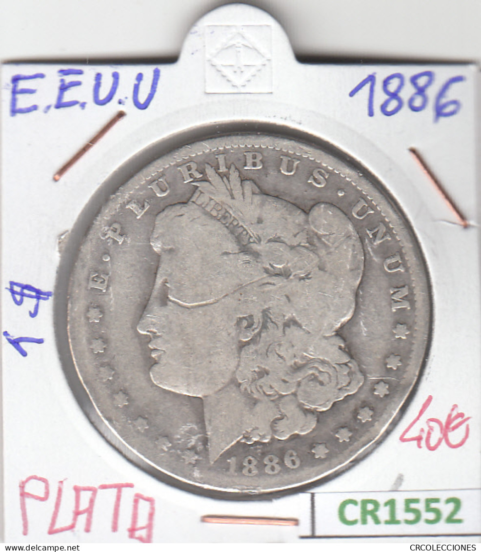 CR1552 MONEDA EEUU 1 DOLAR 1 DOLAR 1886 PLATA BC  - Other - America