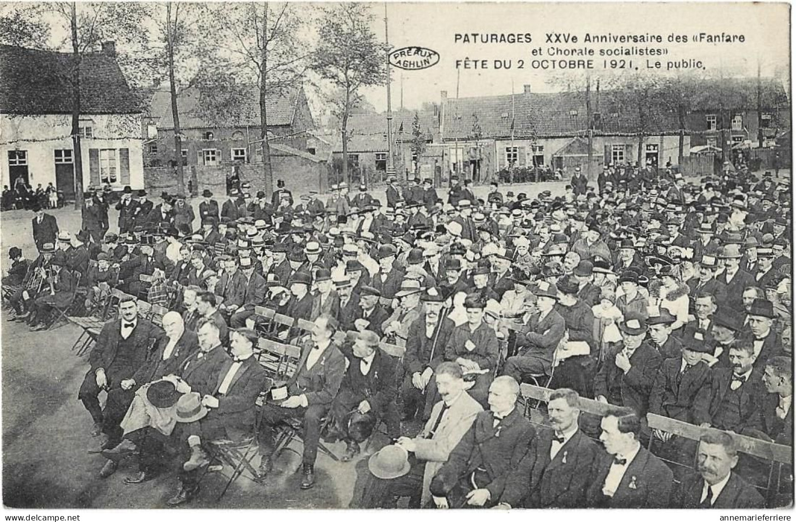 Paturages XXVe Anniversaire Des Fanfare Et Chorale Socialistes Fête Du 2 Octobre 1921 Le Public - Colfontaine