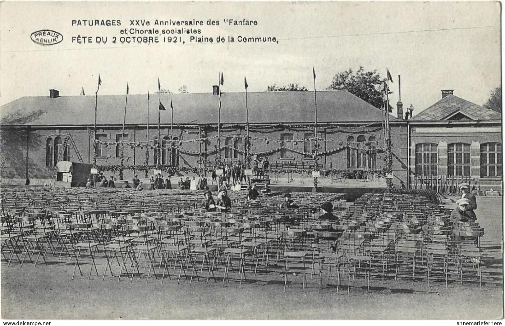 Paturages XXVe Anniversaire Des Fanfare Et Chorale Socialistes Fête Du 2 Octobre 1921 Plaine De La Commune - Colfontaine