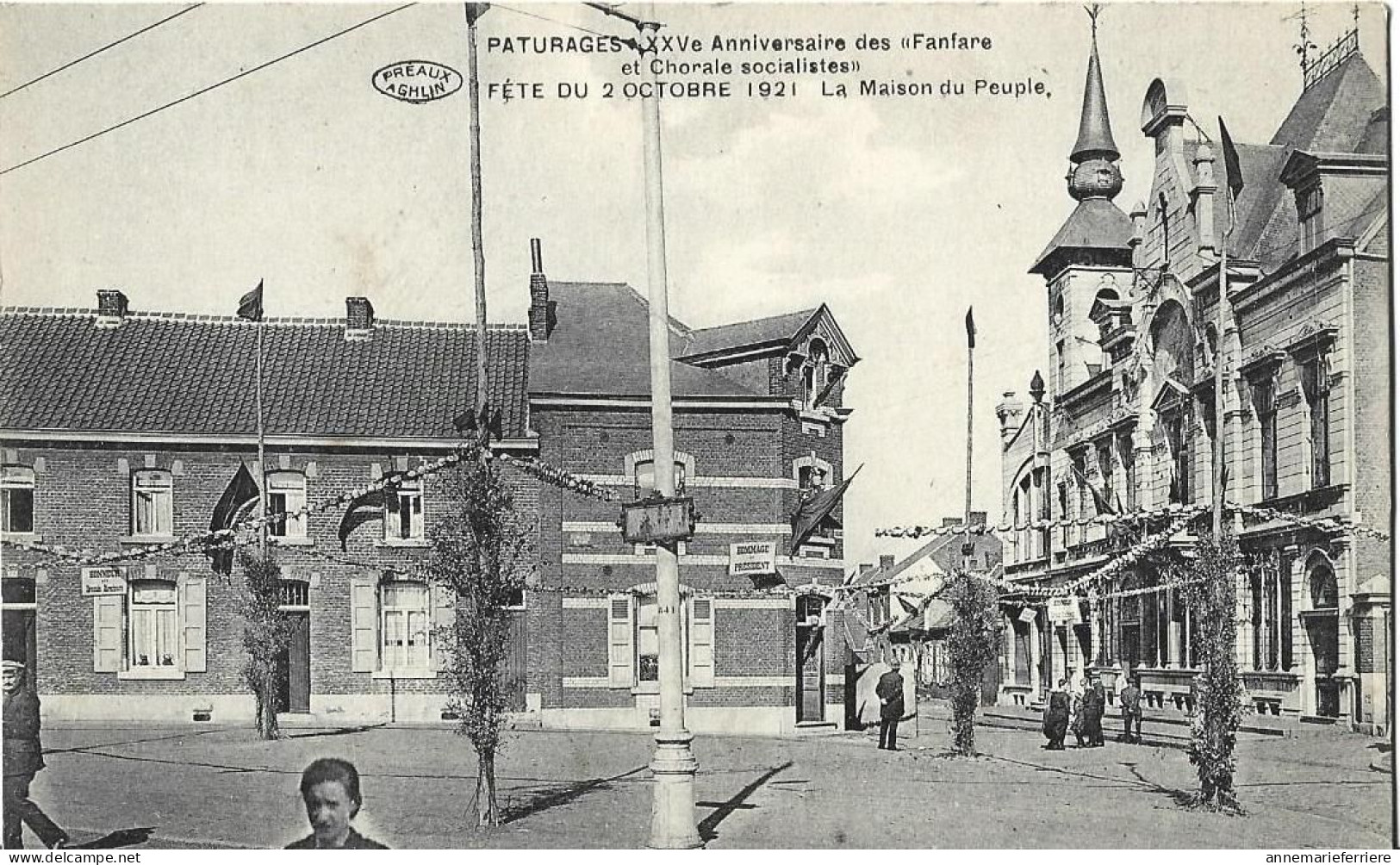 Paturages XXVe Anniversaire Des Fanfare Et Chorale Socialistes Fête Du 2 Octobre 1921 La Maison Du Peuple - Colfontaine