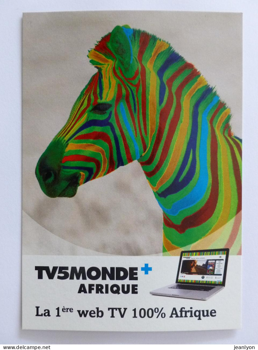 ZEBRE Multicolore - Tête - Carte Publicitaire TV5MONDE AFRIQUE - Zèbres