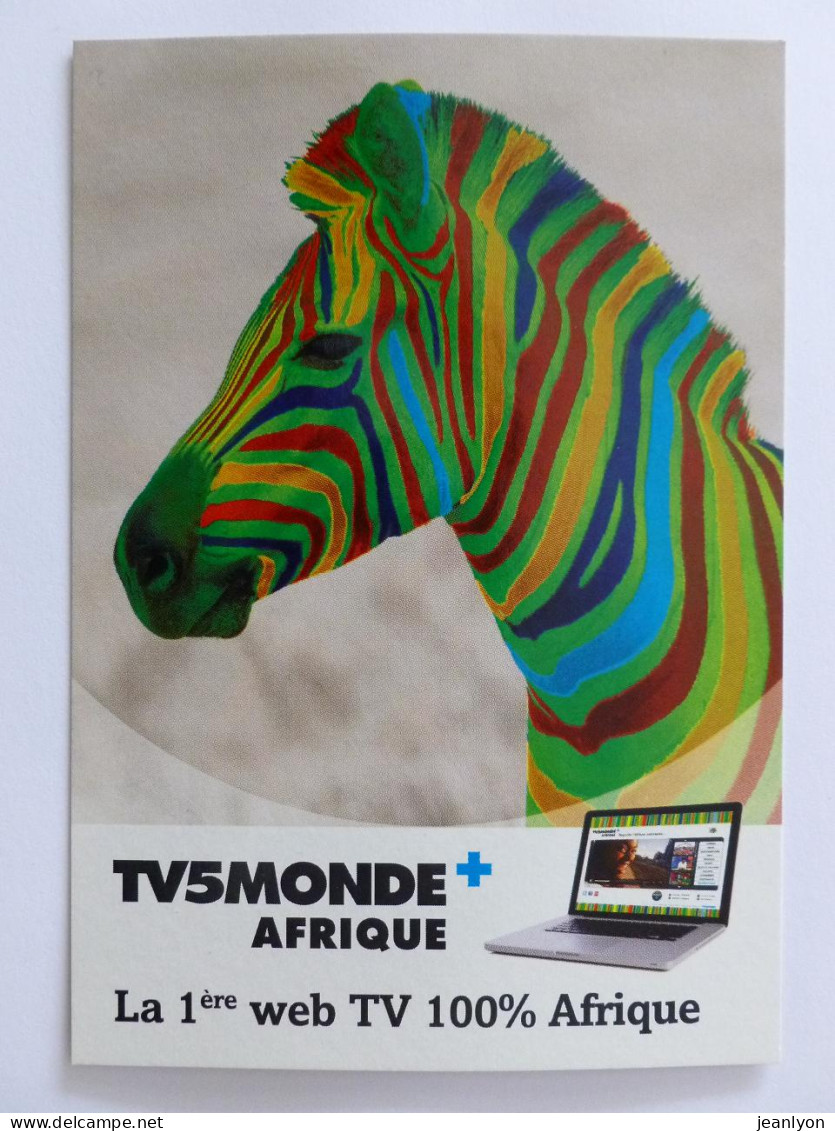 ZEBRE Multicolore - Tête - Carte Publicitaire TV5MONDE AFRIQUE - Zebras