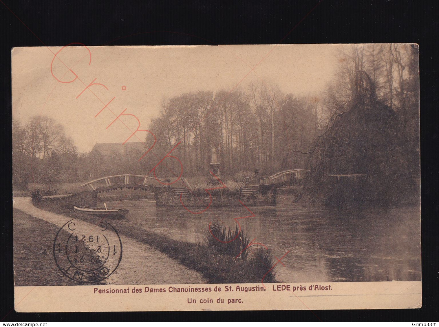 Lede - Pensionnat Des Dames Chanoinesses De St. Augustin - Un Coin Du Parc - Postkaart - Lede