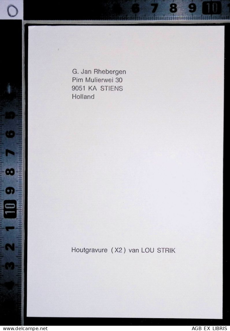 INCISIONE EX LIBRIS LOU STRIK Per JAN RHEBERGEN L27b-F01 - Exlibris