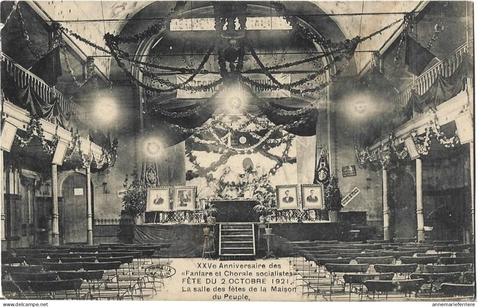 Paturages XXVe Anniversaire Des Fanfare Et Chorale Socialistes Fête Du 2 Octobre 1921.La Salle Des Fête Maison Du Peuple - Colfontaine