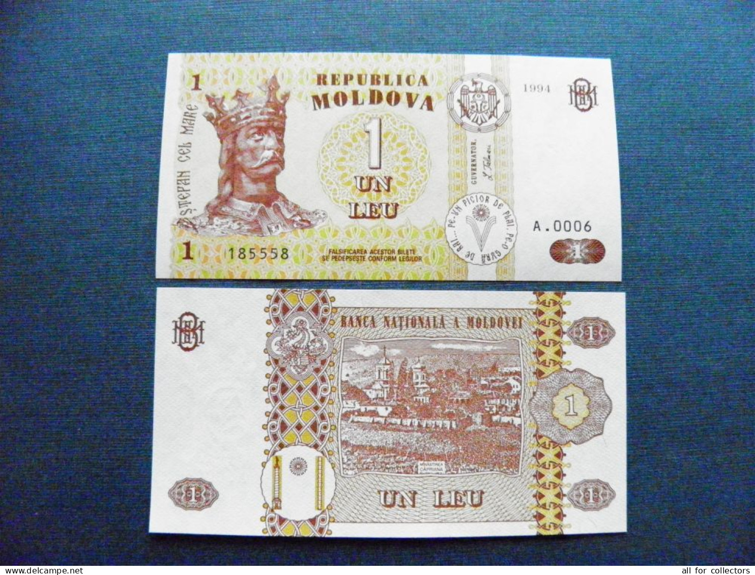 Banknote Moldova Unc 1 Leu  1994 P-8 A.0006 King Stefan Monastery - Moldova