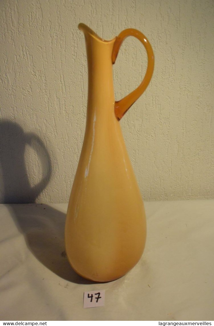 C47 Magnifique Vase Soliflore Orange En Verre - Vasen