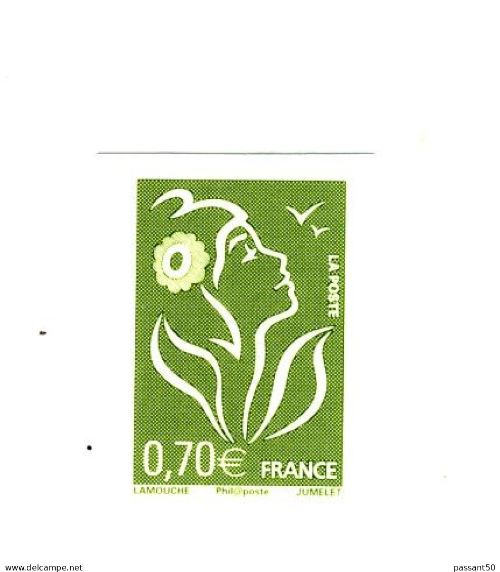 Lamouche 0.70 € Vert Olive YT 3967a Non Dentelé Accidentel. Superbe Et Rare, Voir Le Scan. Cote Maury N° 3960d :  130 €. - Ongebruikt