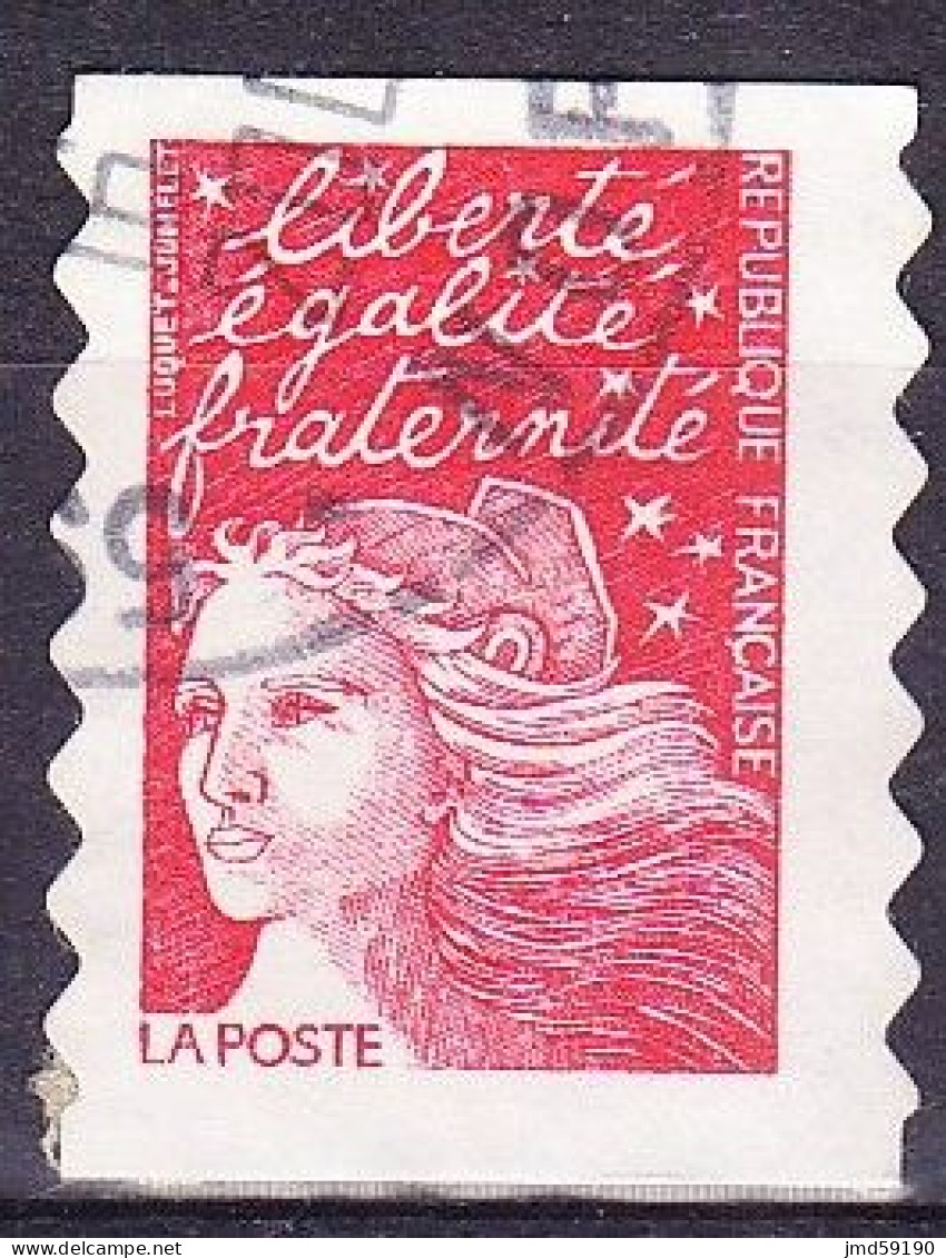 Variété Sans Bandes De Phosphore, Sur Timbre Rouge Oblitéré Marianne De Luquet N°3085 - 1997-2004 Maríanne Du 14 Juillet