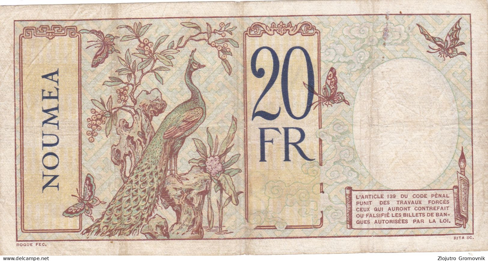 20 Francs France Libre ! Overprint !  R - Nueva Hebrides