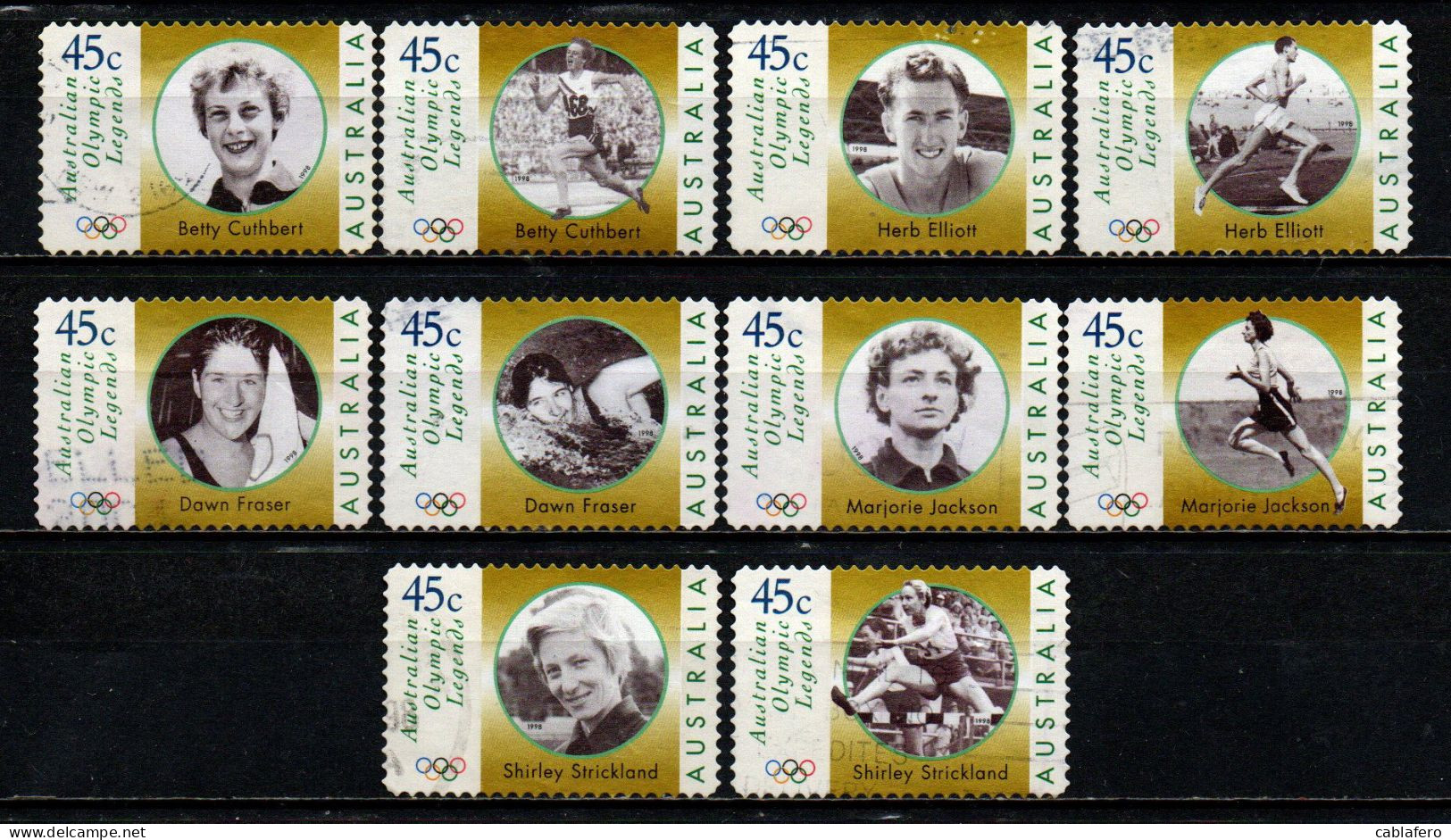 AUSTRALIA - 1998 - Olympians - USATI - Used Stamps