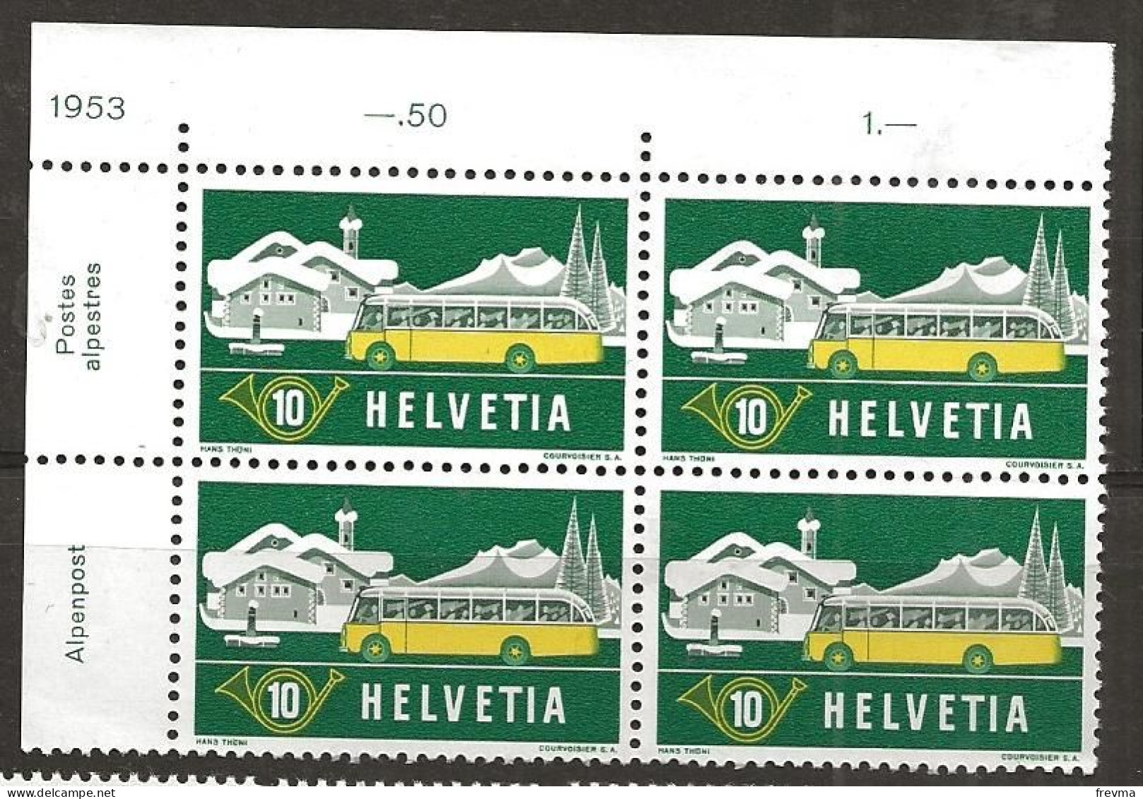 Timbre Suisse Neuf ** 1953 - Unused Stamps