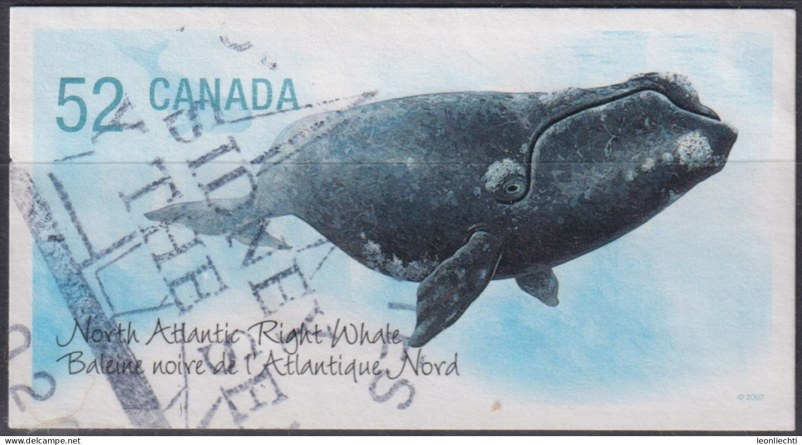 2007 Kanada ° Mi:CA 2428, Sn:CA 2230, Yt:CA 2307, North Atlantic Right Whale (Eubalaena Glacialis) - Oblitérés