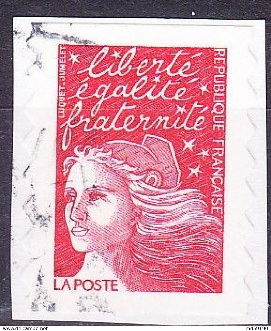 Variété Sans Bandes De Phosphore, Sur Timbre Rouge Oblitéré Marianne De Luquet N°3085 - 1997-2004 Maríanne Du 14 Juillet