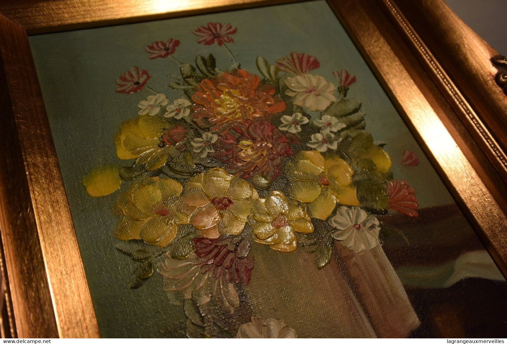 C48 Belle Huile Sur Toile "Le Bouquet" Signé Ann - Huiles