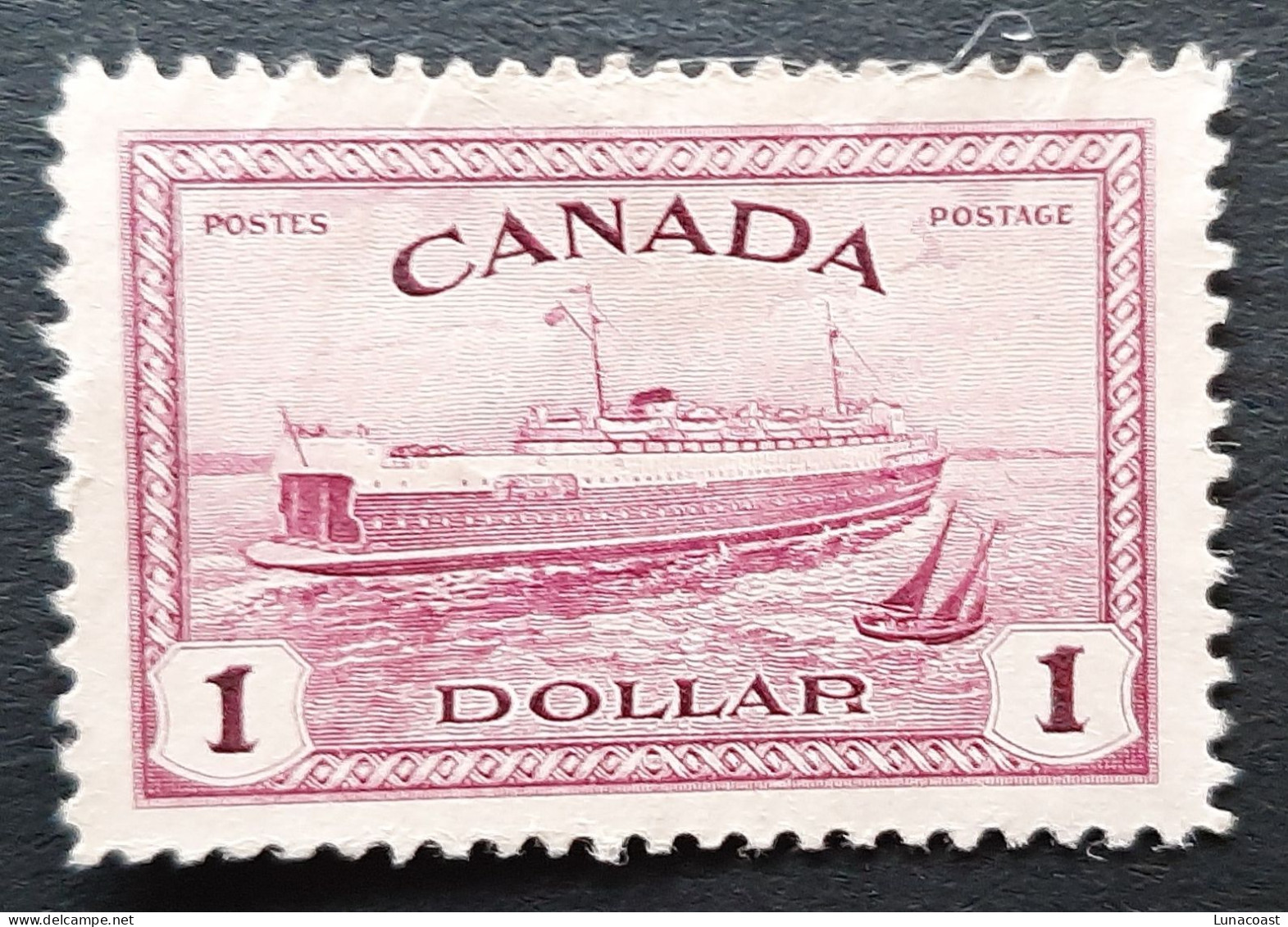 Canada 1946  USED  Sc 273,    1$ Peace Issue, Train Ferry - Oblitérés