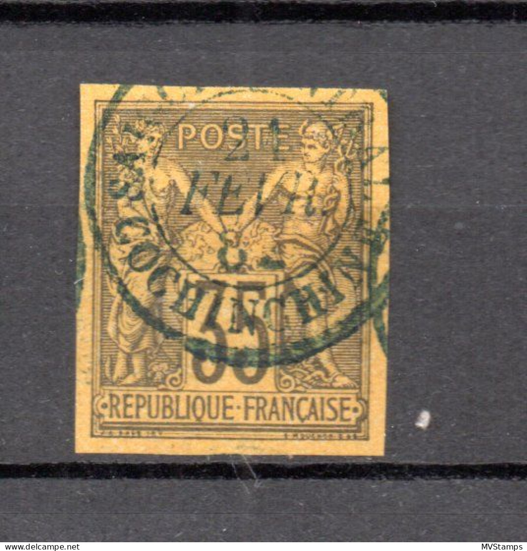 France Colonies 1878 Old Sage Stamp (Michel 44) Nice Used Saigon Central (Cochina) - Sage