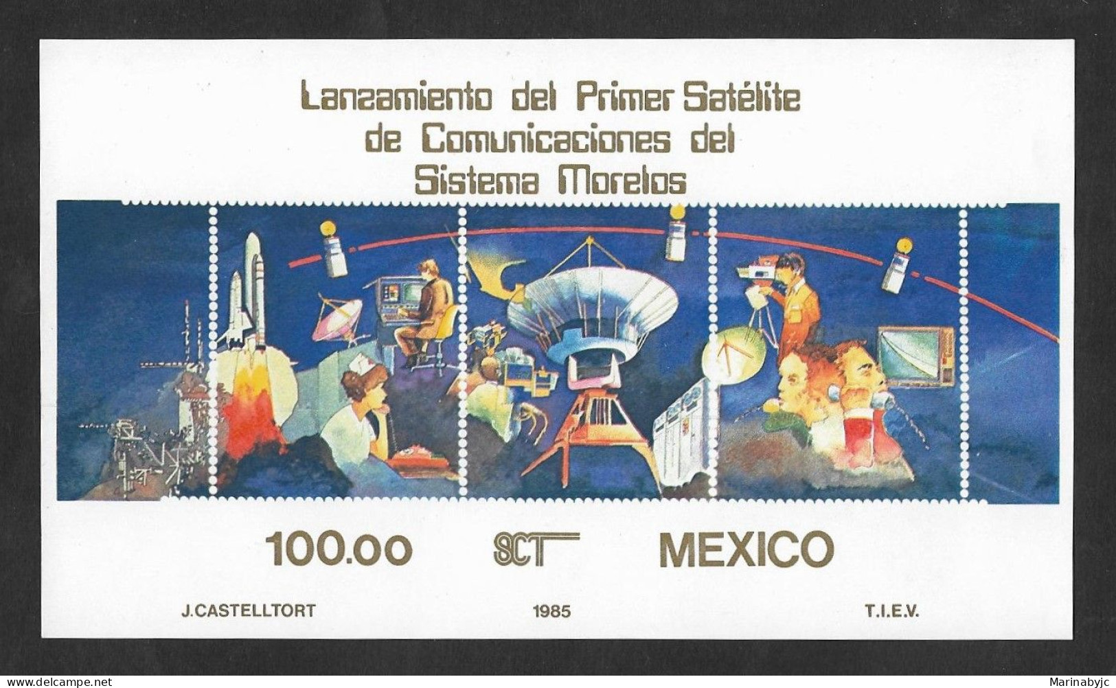 SD)1985 MEXICO  LAUNCH OF THE FIRST COMMUNICATIONS SATELLITE OF THE MORELOS 100P SCT 1388A SYSTEM, LAUNCH OF THE SHUTTLE - Mexico