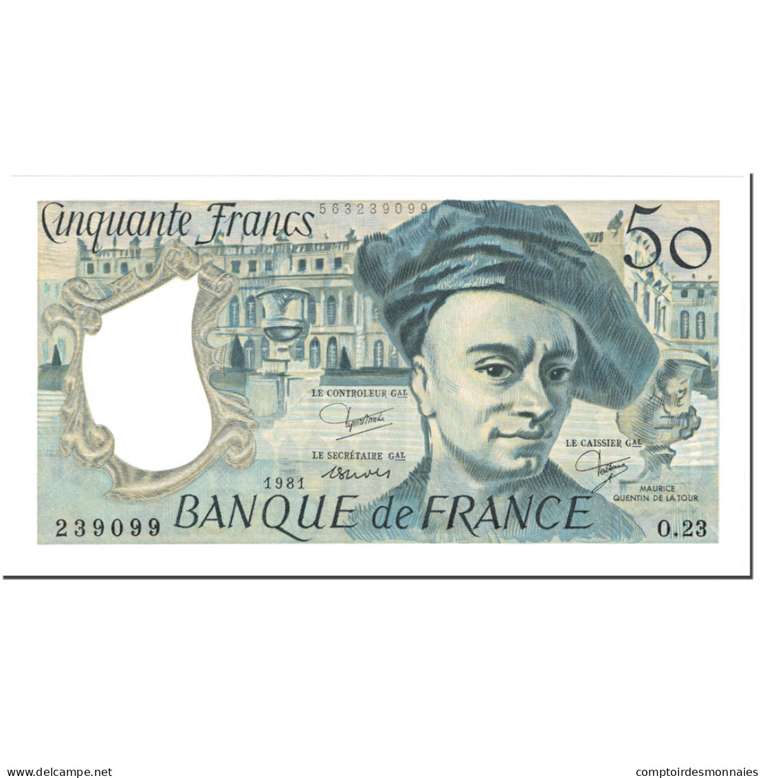 France, 50 Francs, Quentin De La Tour, 1981, Undated (1981), NEUF, Fayette:67.7 - 50 F 1976-1992 ''Quentin De La Tour''