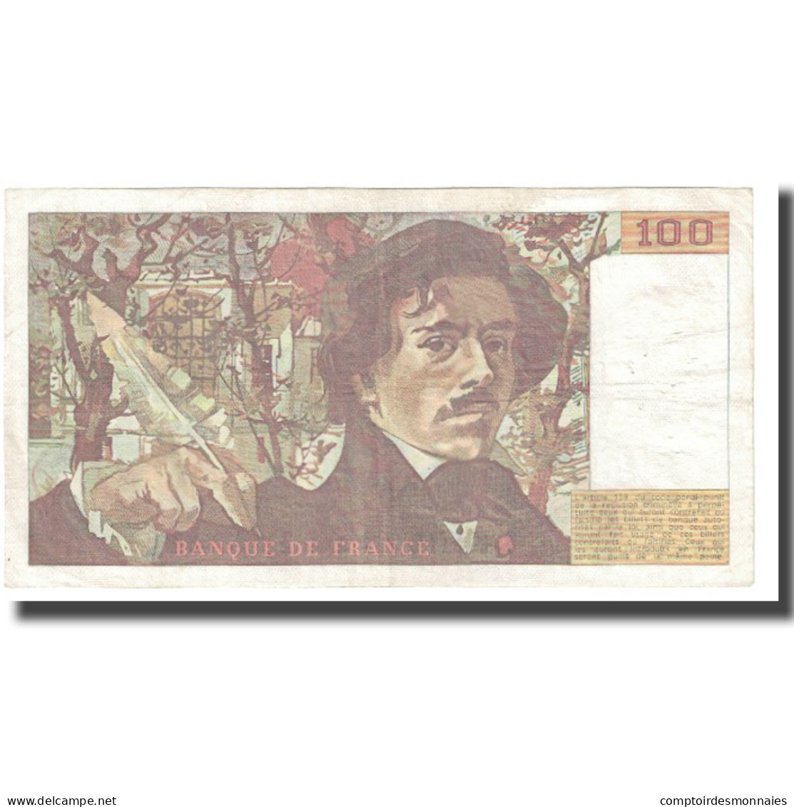 France, 100 Francs, Delacroix, 1985, P. A.Strohl-G.Bouchet-J.J.Tronche, 1985 - 100 F 1978-1995 ''Delacroix''