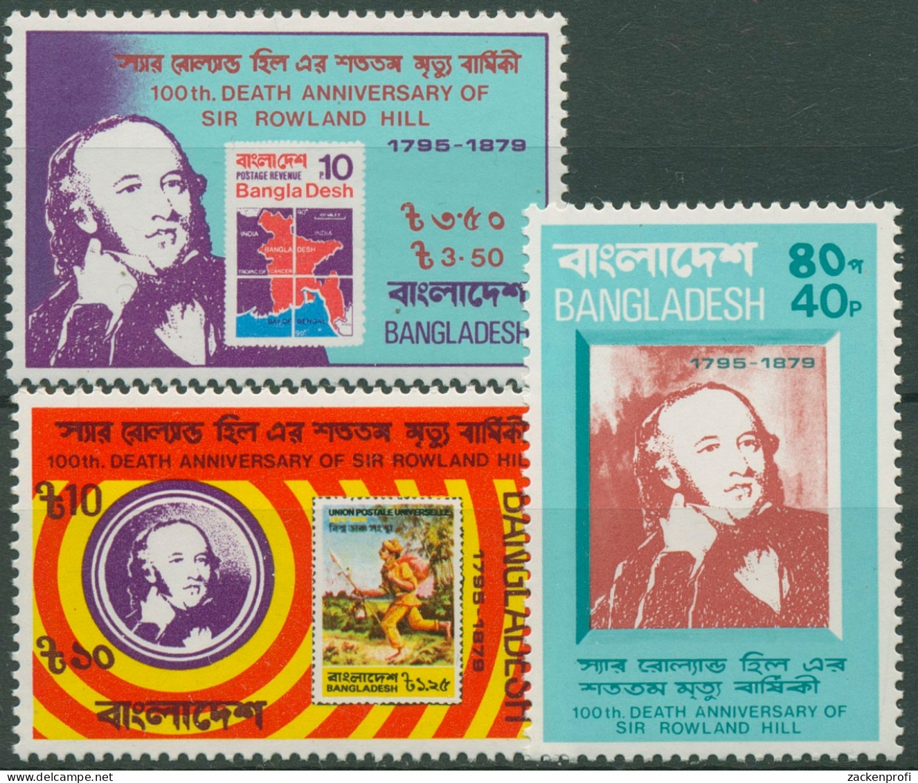 Bangladesch 1979 Postmeister Rowland Hill 123/25 Postfrisch - Bangladesch