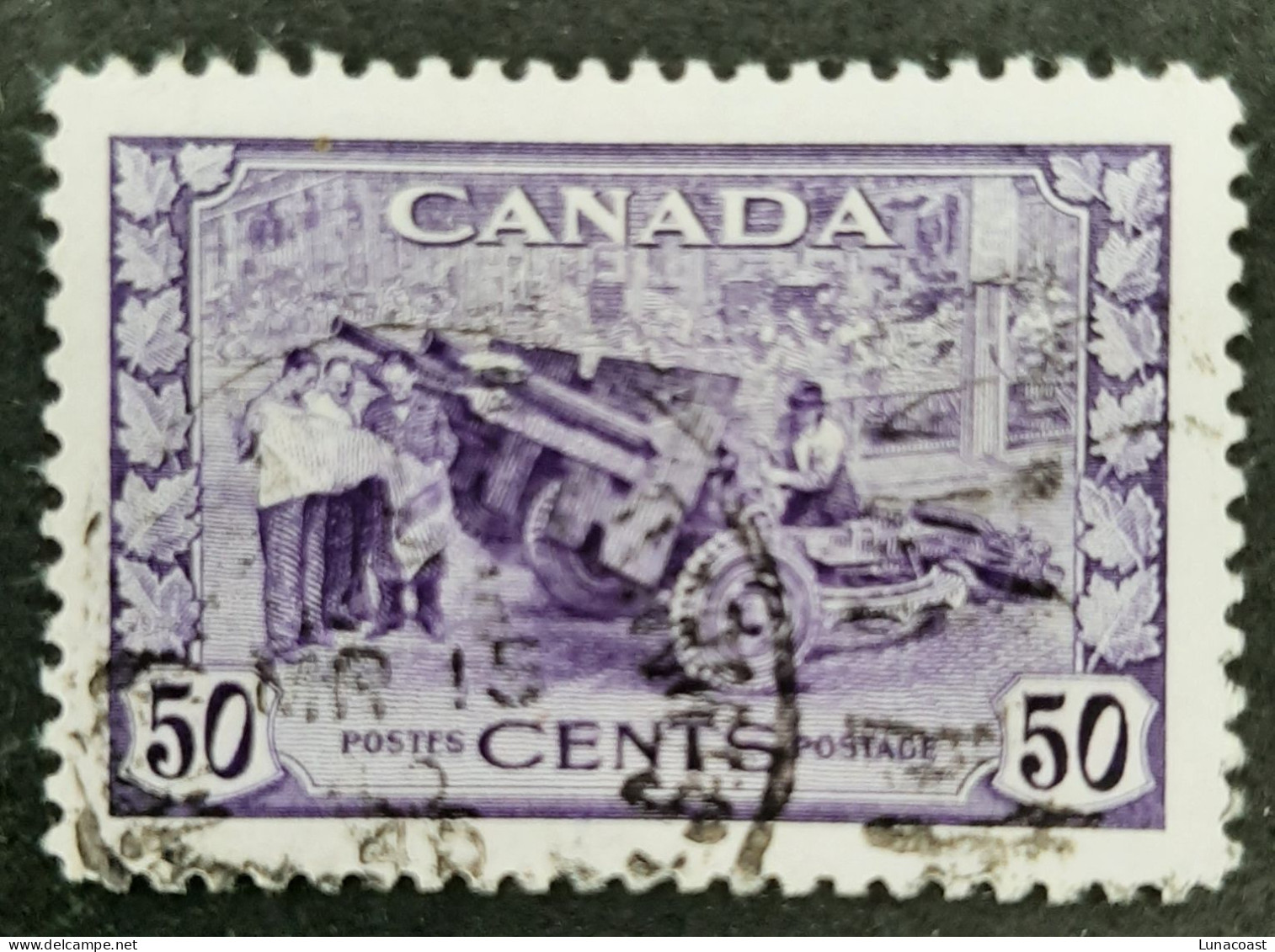 Canada 1942  USED  Sc 261,    50c War Issue, Munitions Factory - Oblitérés