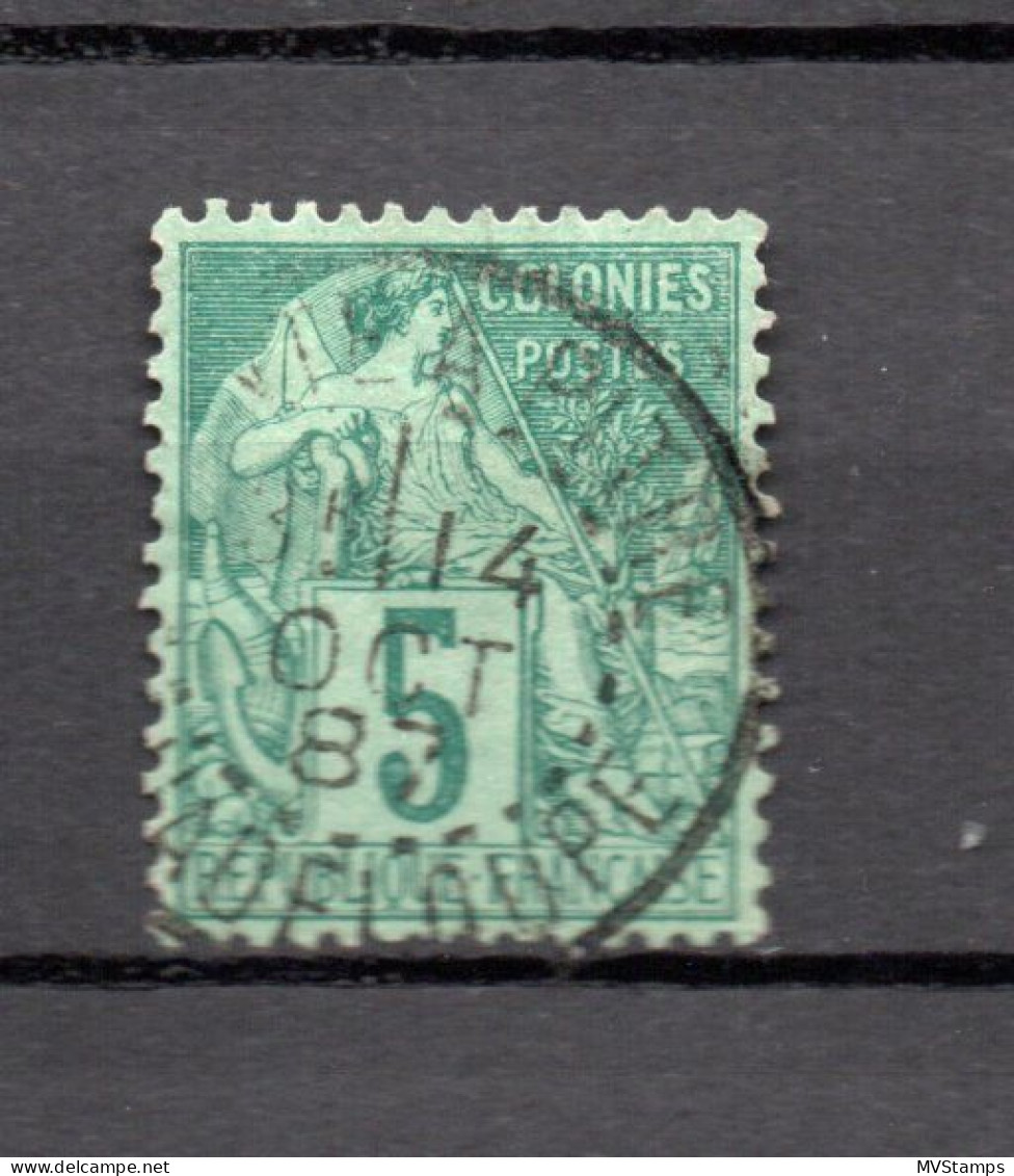 France Colonies 1881 Old Sage Stamp (Michel 48) Used Noumea Pitre/Guadeloupe - Sage