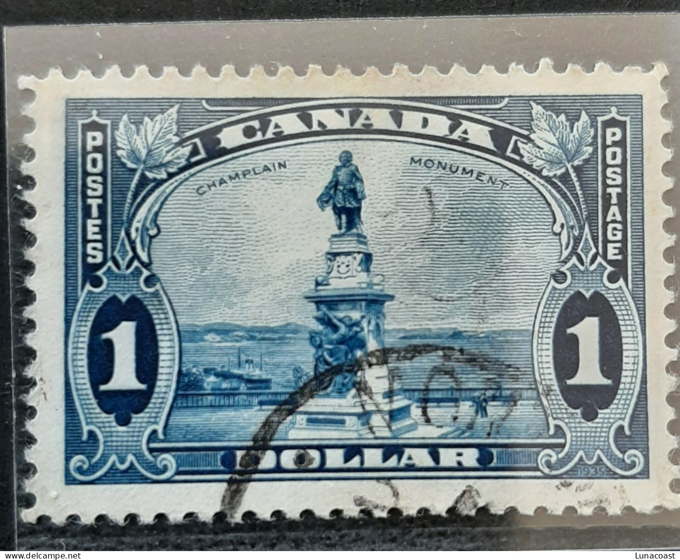 Canada 1935  USED  Sc 227,    1$ King George V Pictorial Issue, Champlain Statue - Oblitérés