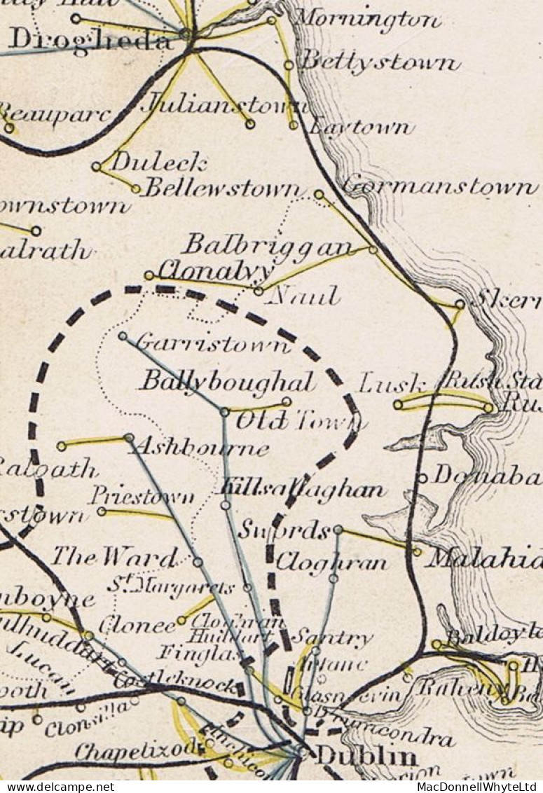 Ireland Louth Dublin Drogheda Paid Three Types PAID AT/DROGHEDA And PAID AT DROGHEDA/1d, Plus Ms "1" - Vorphilatelie