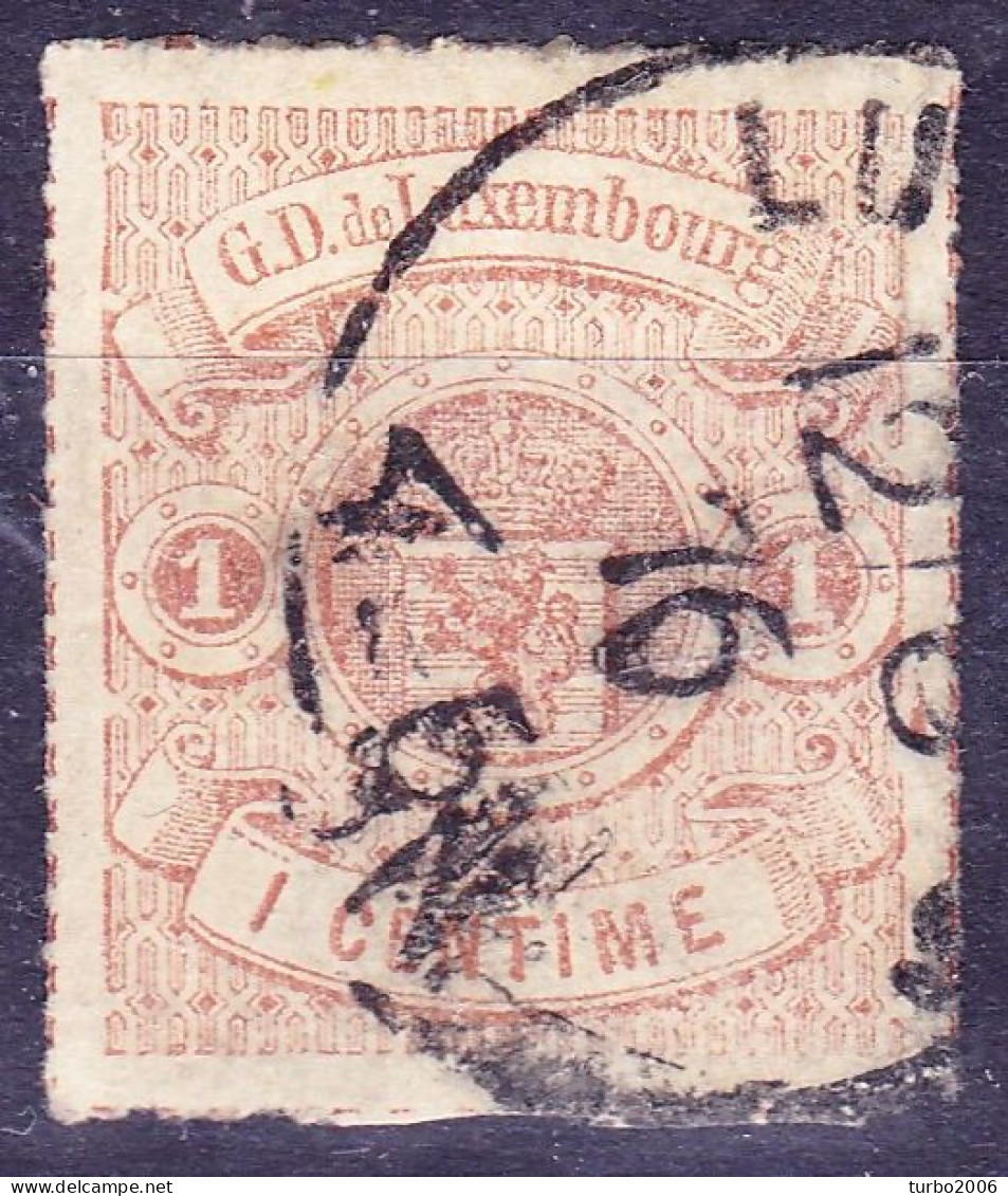 1865 / 75 Wappen Im Kreis Farbige Ränder 1 Centime Braunorange Mi. 16 B - 1859-1880 Stemmi