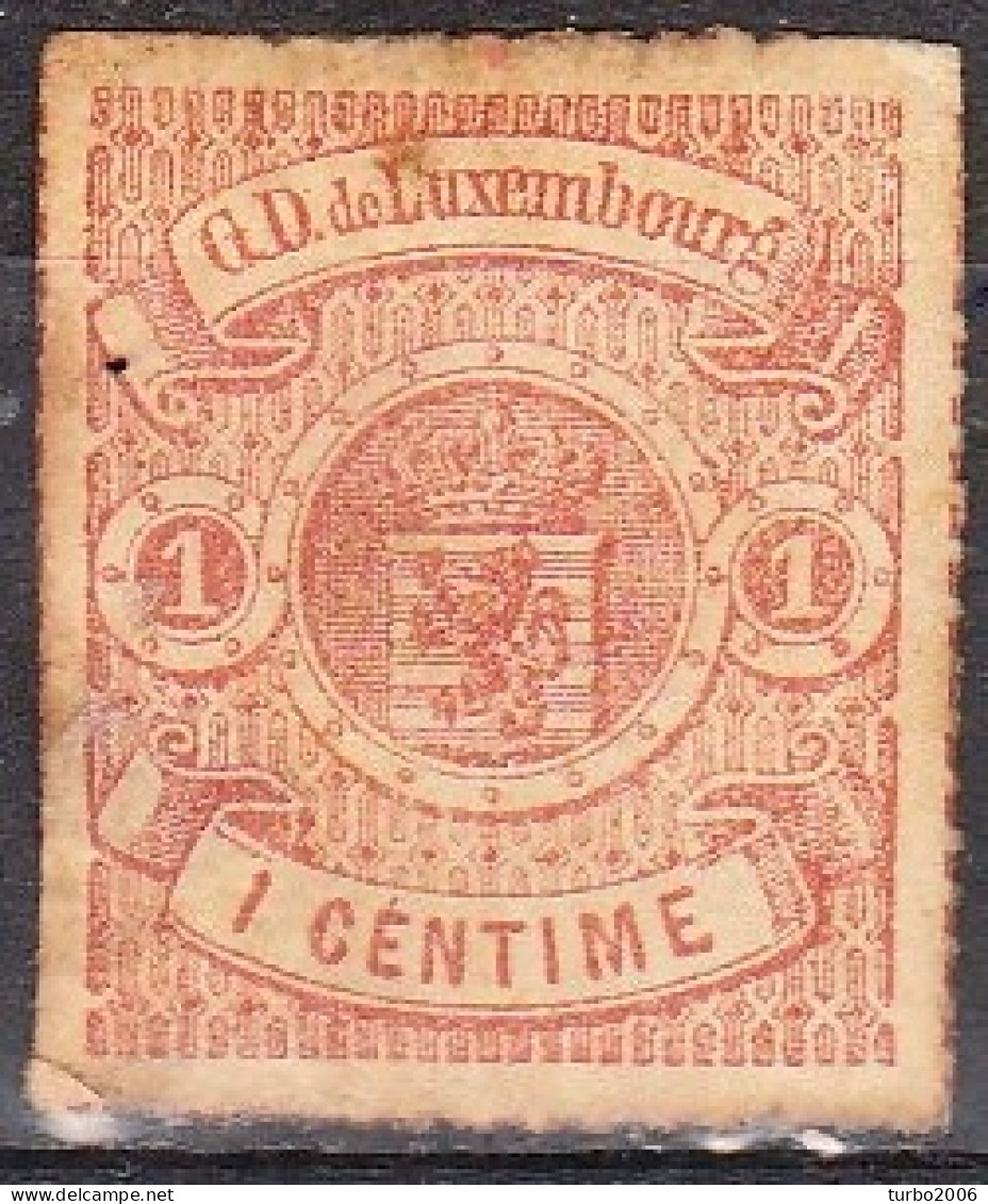 1865 / 75 Wappen Im Kreis Farbige Ränder 1 Centime Braunorange Mi. 16 B (*) Ohne Gummi - 1859-1880 Armoiries