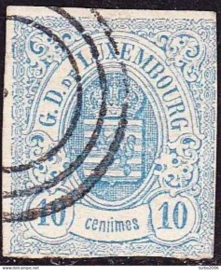 1859 Wappen Im Oval 10 Centimes Hellblau Mi. 6 A - 1859-1880 Stemmi
