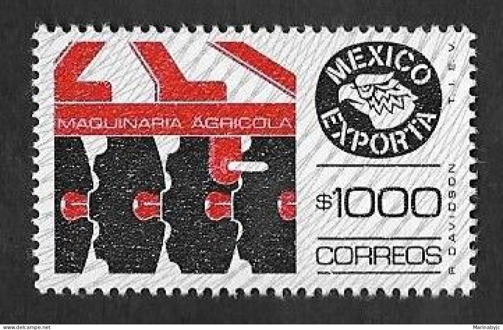 SD)1975 MEXICO  FROM THE MEXICO EXPORT SERIES, AGRICULTURAL MACHINERY 1000P SCT 1501 WMK. 300, WITH WEFT, MNH - Mexico