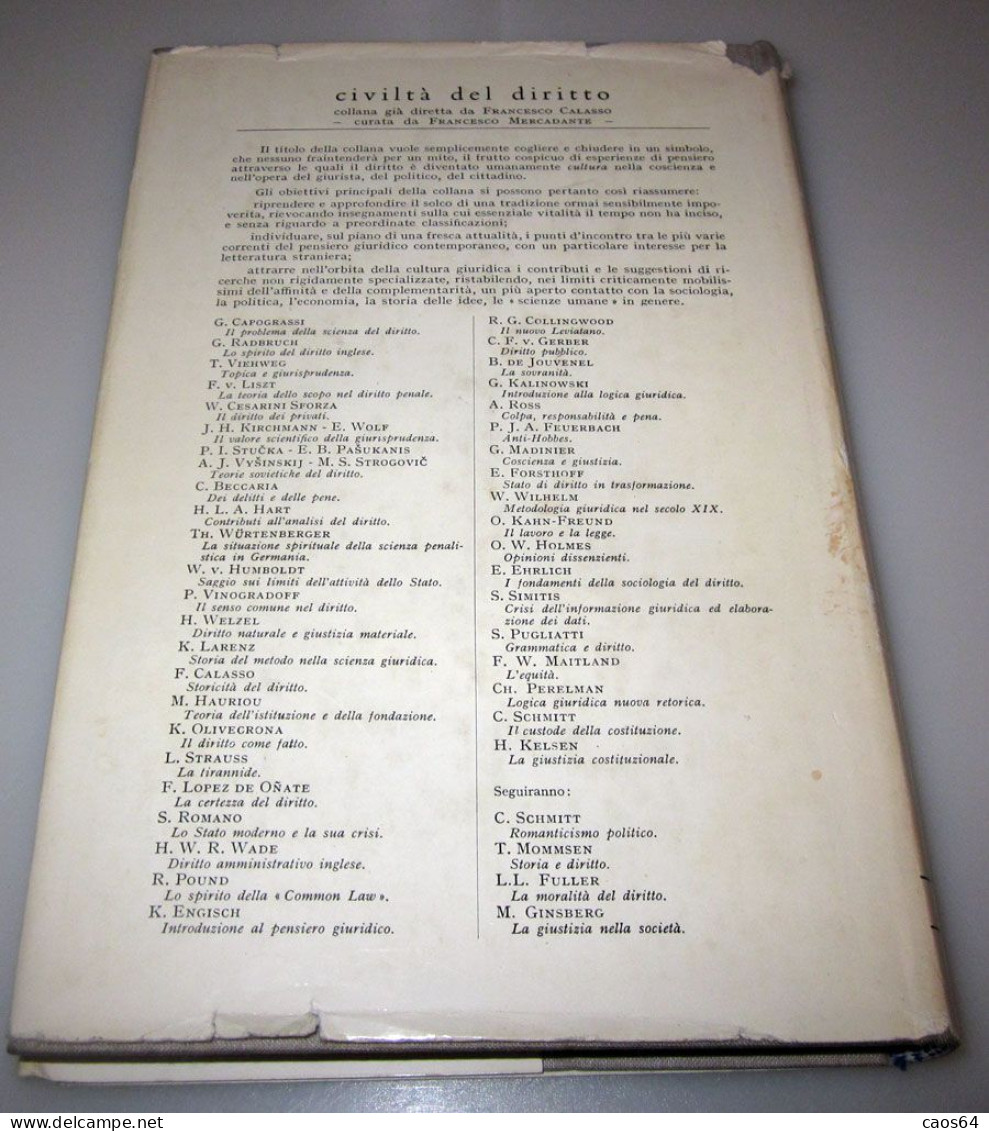 Lo Spirito Della "Common Law" Roscoe Pound Giuffrè 1970 - Società, Politica, Economia