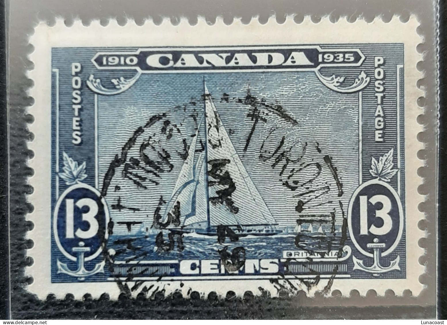Canada 1935  USED  Sc 216,    13c King George V Silver Jubilee, Royal Yacht - Oblitérés