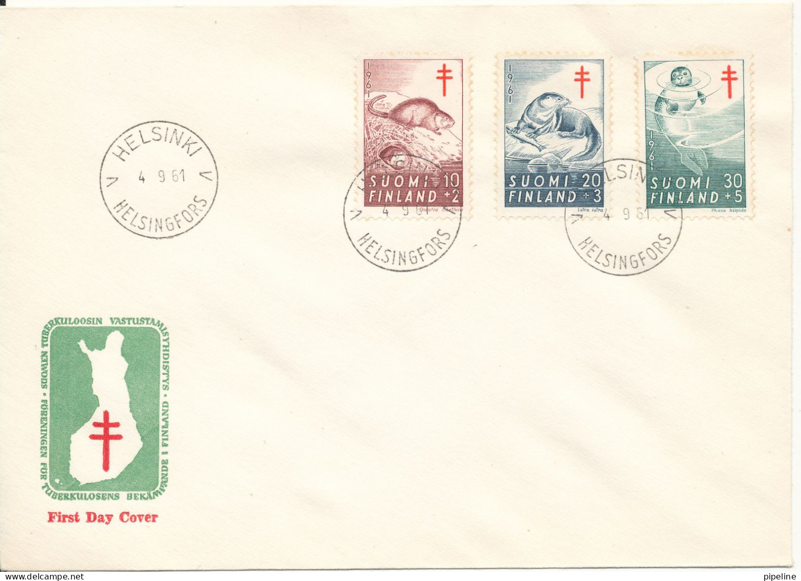 Finland FDC 4-9-1961 The Fight Against TUBERCULOSIS Complete Set Of 3 With Cachet - FDC