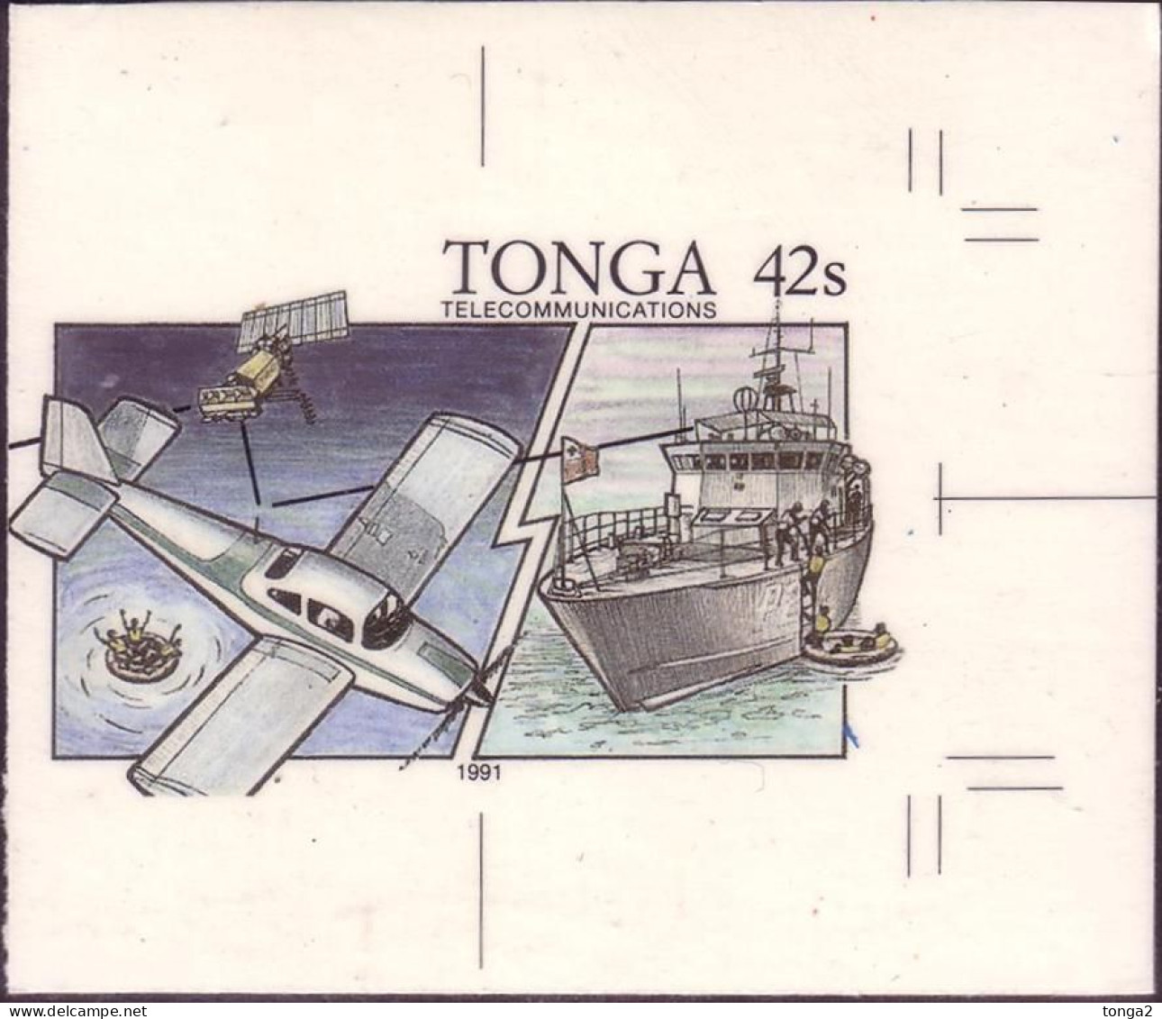 TONGA - Cromalin Proof 1991 - Maritime Rescue - Sinkiing Ship - 5 Exist - More Details In Description - Tonga (1970-...)