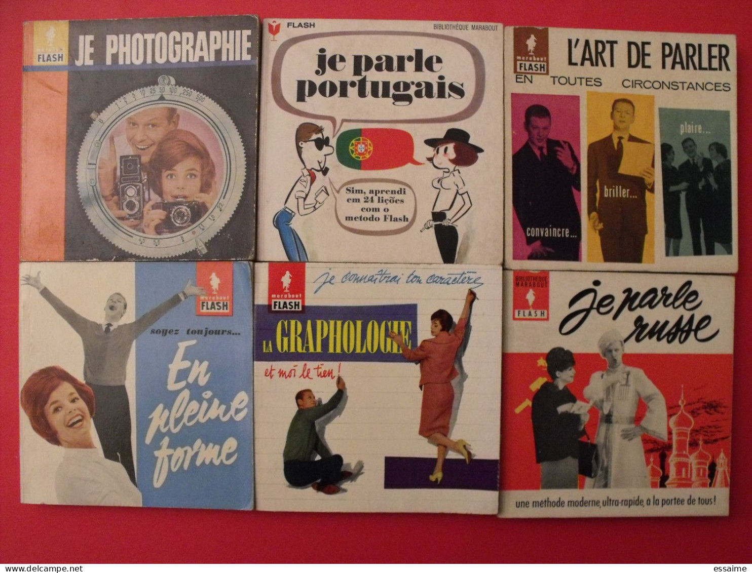 Lot De 6 Marabout Flash 1959-68. Je Parle Russe Portugais Graphologie En Forme Photographie L'art De Parler - Lots De Plusieurs Livres