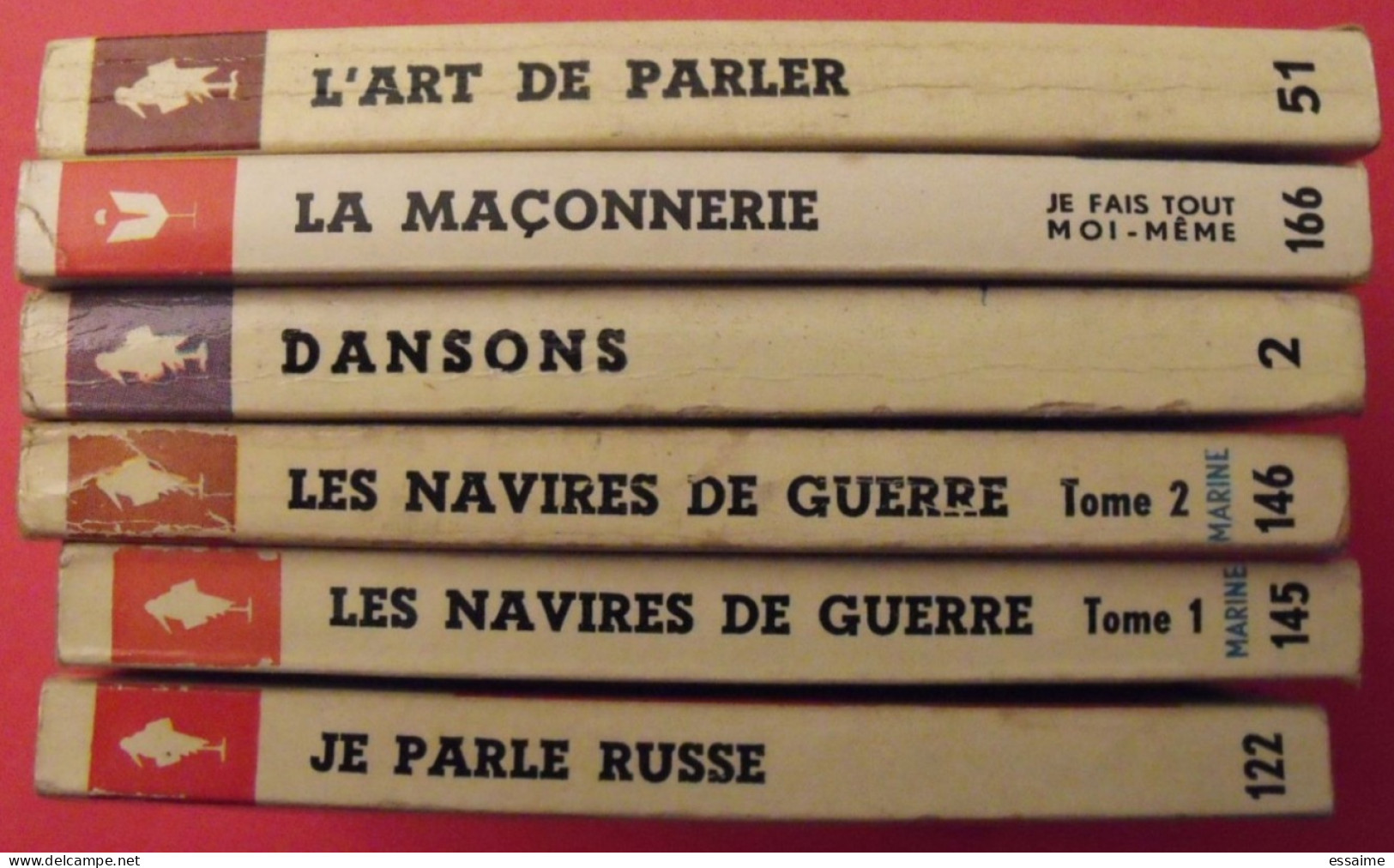 Lot De 6 Marabout Flash 1959-64. Je Parle Russe Navires De Guerre Dansons Maçonnerie L'art De Parler - Loten Van Boeken