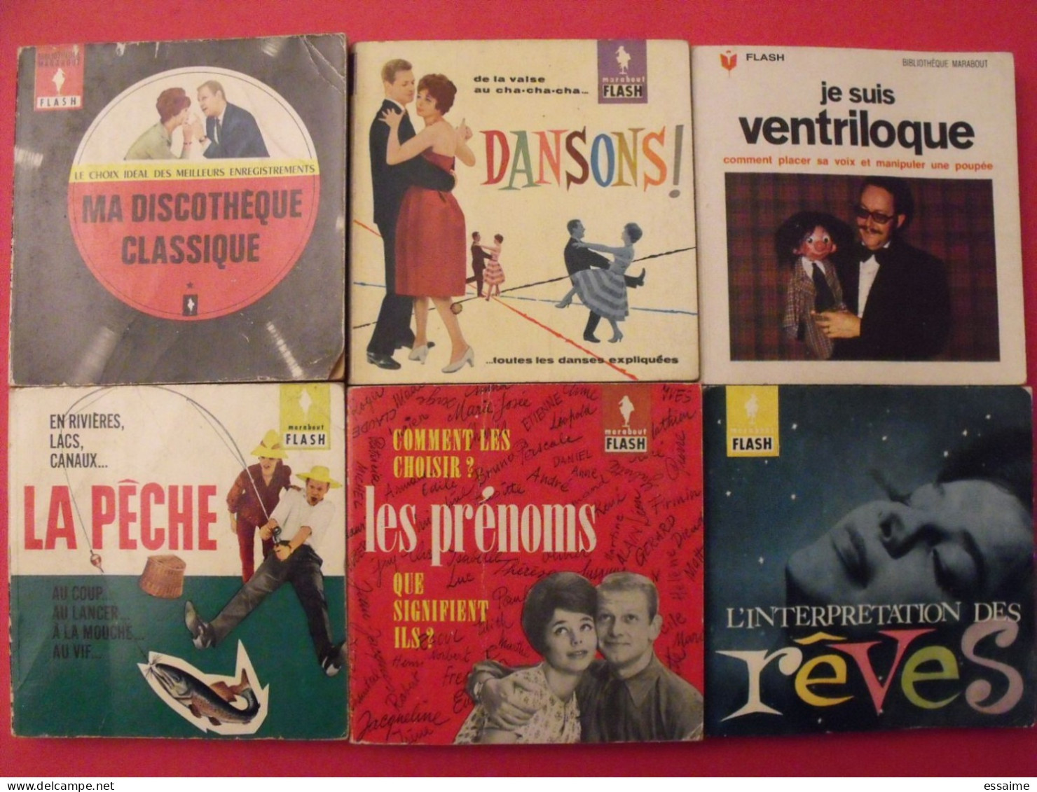 Lot De 6 Marabout Flash 1959-71. Interprétation Des Rêves Prénoms Pêche Ventriloque Dansons Discothèque Classique - Lots De Plusieurs Livres