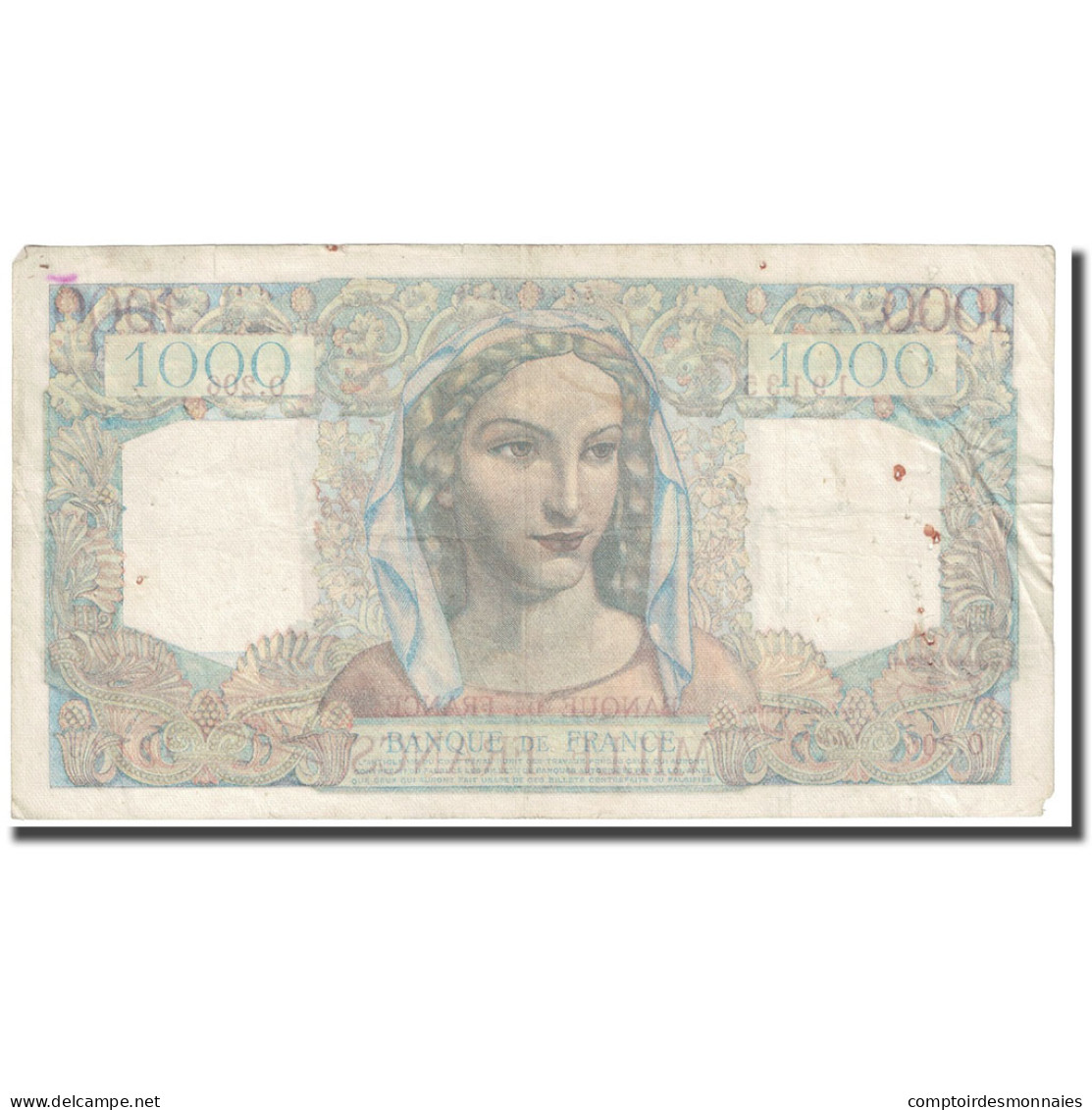 France, 1000 Francs, Minerve Et Hercule, 1946, 1946-02-21, TB, Fayette:41.11 - 1 000 F 1945-1950 ''Minerve Et Hercule''