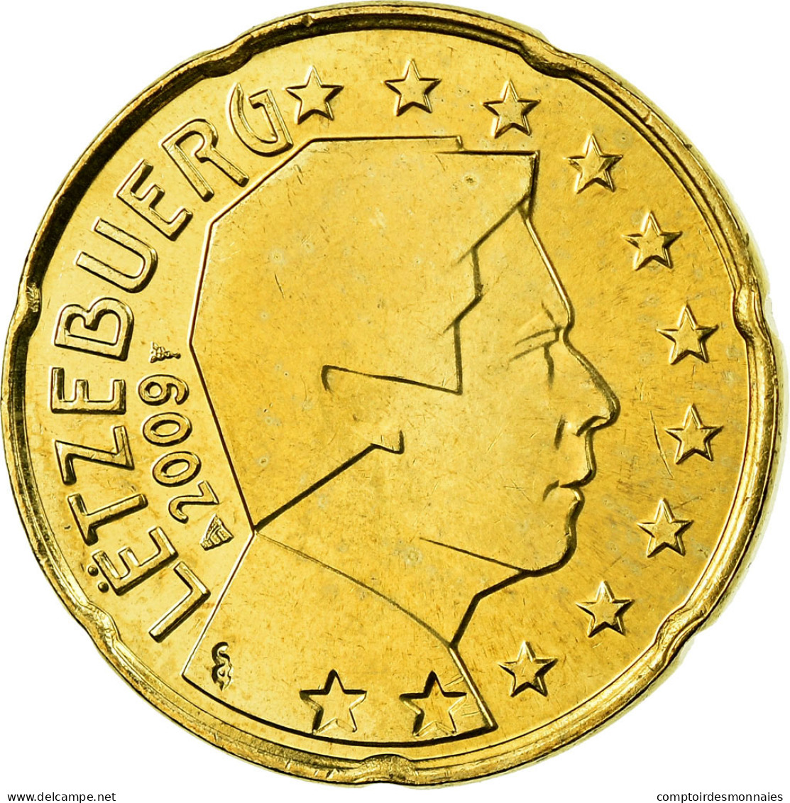 Luxembourg, 20 Euro Cent, 2009, TTB, Laiton, KM:90 - Luxembourg