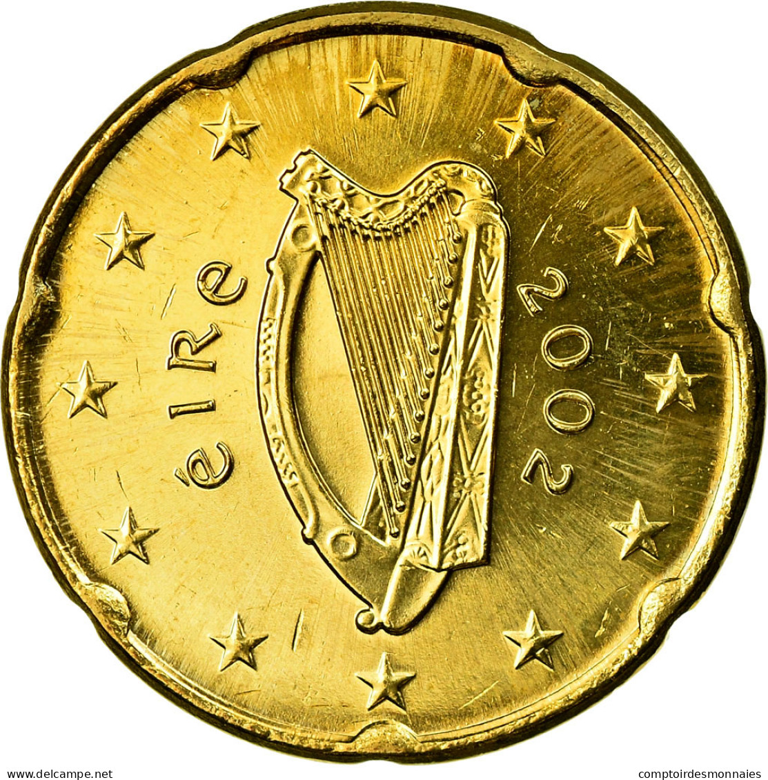 IRELAND REPUBLIC, 20 Euro Cent, 2002, SPL, Laiton, KM:36 - Irlande