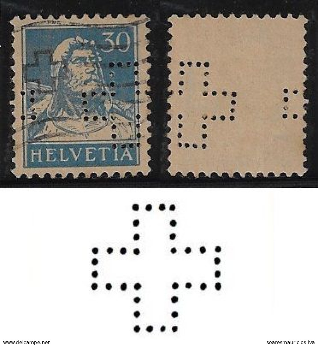 Switzerland 1910/1946 Stamp Perfin Symbol Cross By Jacky Summerer & Cie + Jacky Maeder & Co From Basel Lochung Perfore - Perforés