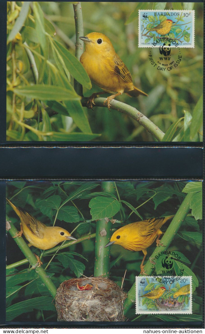 WWF Barbados 770-773 Tiere Vögel Goldwaldsänger kpl. Kapitel bestehend