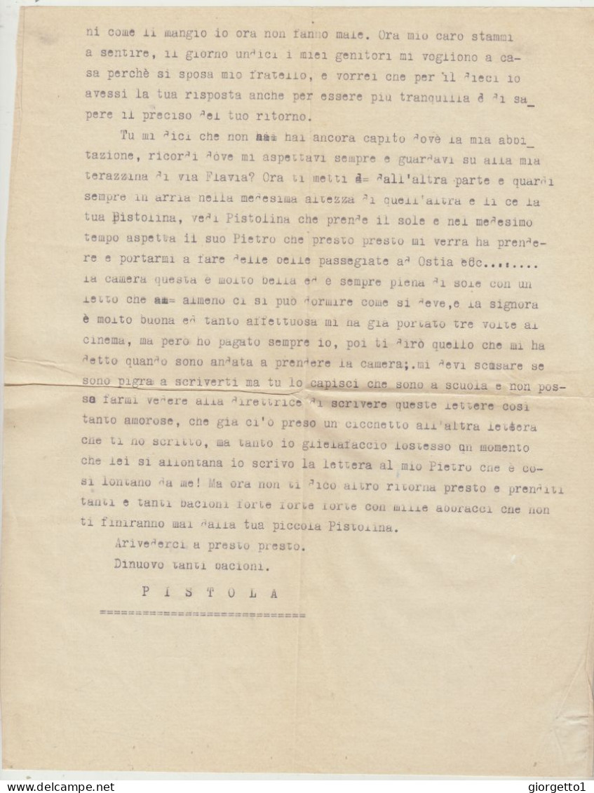 BUSTA CON LETTERA - VIA ALA LITTORIA - ERITREA VIAGGIATA  NEL 1940 VERSO ASMARA DA ROMA WW2 A.O.I.- COLONIA ERITREA - Marcophilia (AirAirplanes)