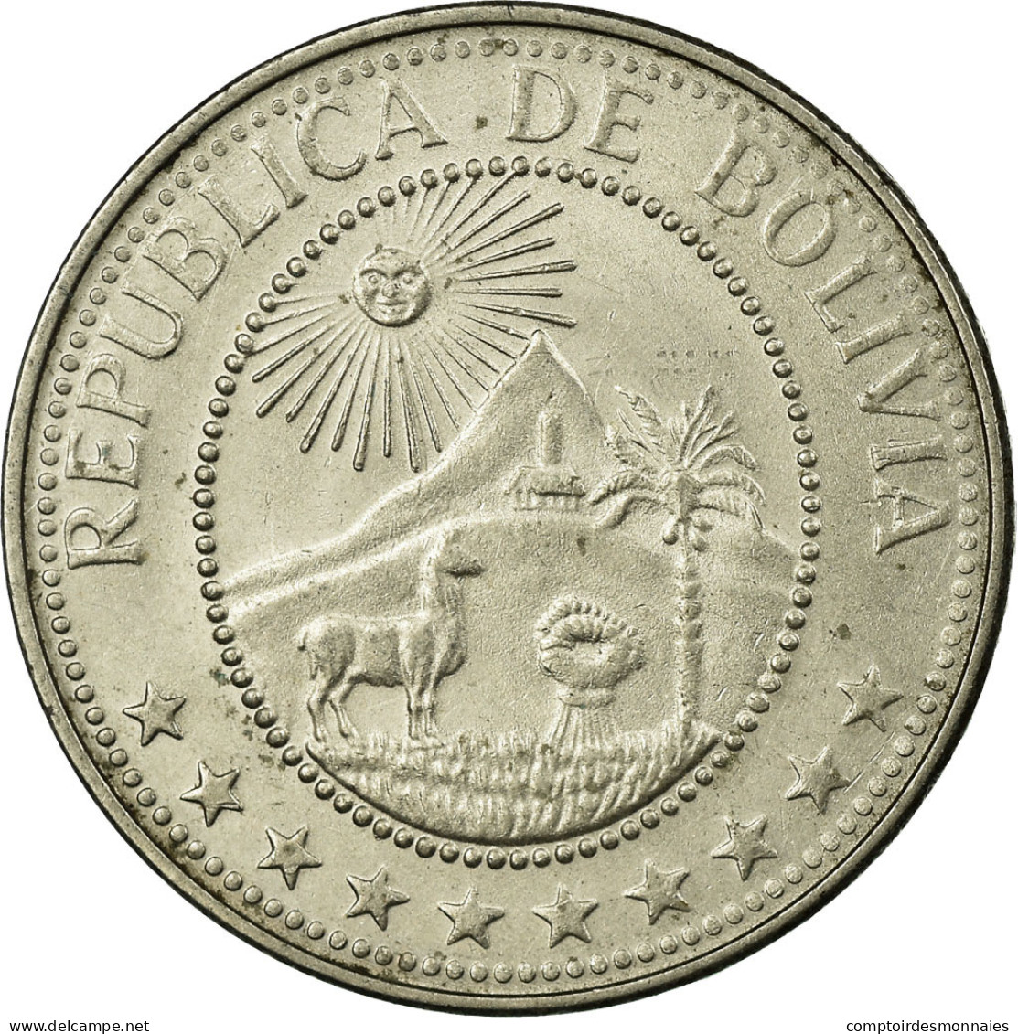 Monnaie, Bolivie, 20 Centavos, 1973, TTB, Nickel Clad Steel, KM:189 - Bolivia