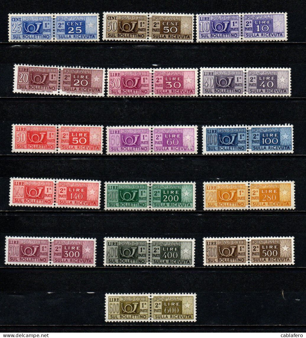 ITALIA - 1955 - PACCHI POSTALI - FIL. STELLE - MNH - Paketmarken