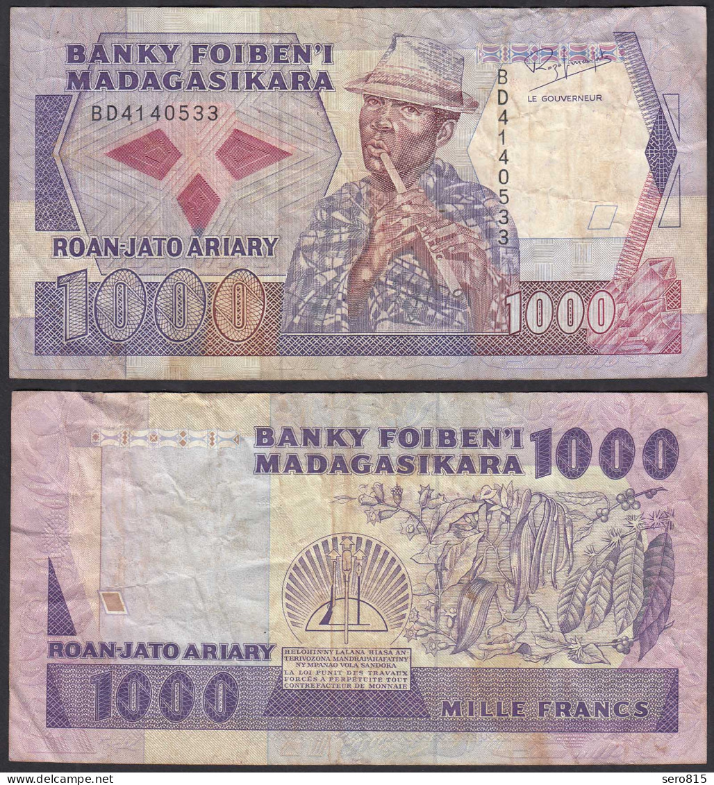 Madagaskar - Madagascar 1000 Francs  (1988-93) Pick 72b F (4) Sig.3    (32032 - Other - Africa